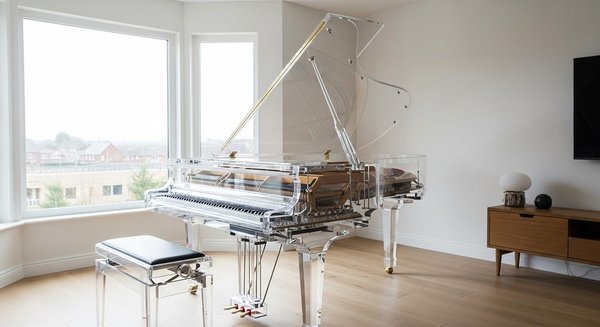 Le piano transparent : un instrument au design unique et moderne en 2026